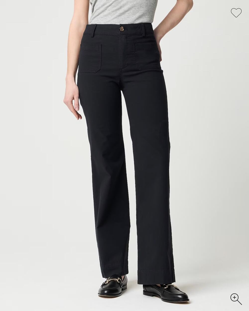 J.Crew Factory Lizzie Patch Pocket Wide Leg Pant Black 25 Petite NWT